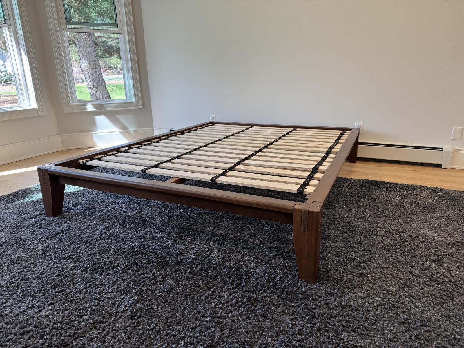 Modern platform bed without headboard